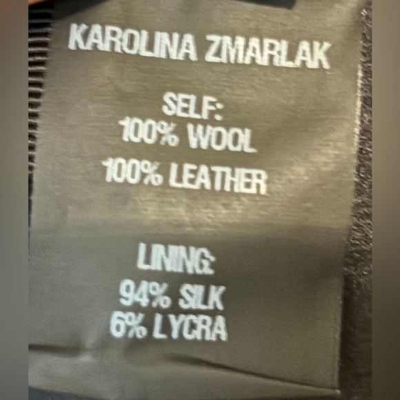 Karolina Zmarlak Jacket Size 4, Leather and Wool - Picture 6 of 8